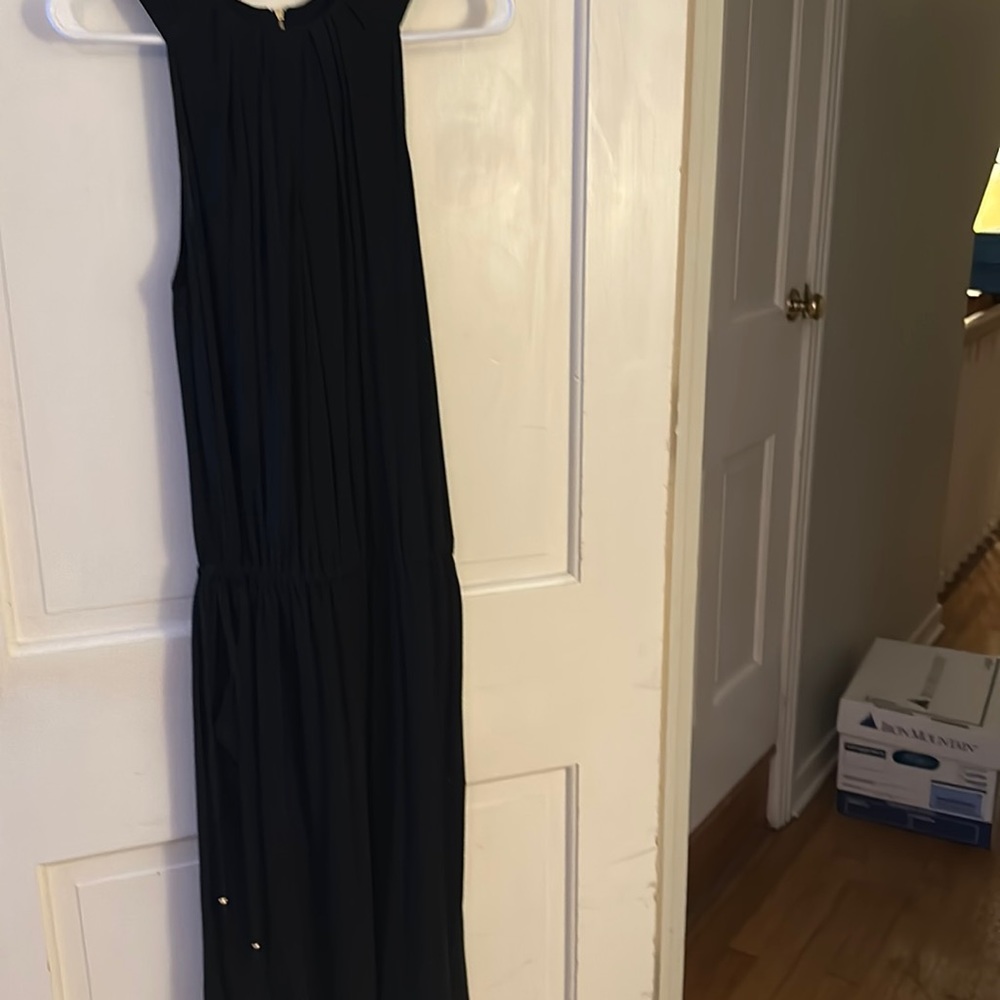 St John black summer shift. Size 12 gold zipper and waist tie caps